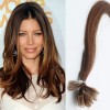 006 - Hnědé vlasy k prodloužení - Keratin , 50cm, 25 pramenů