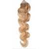 Micro ring vlasy, 100% lidské, 50cm 0.7g, vlnité - PŘÍRODNÍ BLOND