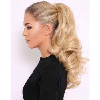 Clip in culík, japonský kanekalon, kudrnatý, 60cm - NEJSVĚTLEJŠÍ BLOND